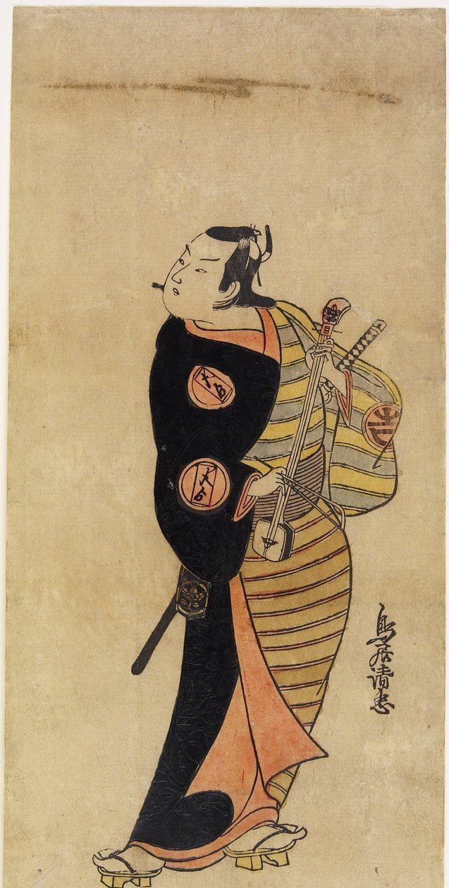الممثل إيشيمورا تاكينوج؟ الرابع كصفحة Kichisabur ؟، 1718 (طباعة خشبية ملونة) بواسطة توري كيوتادا