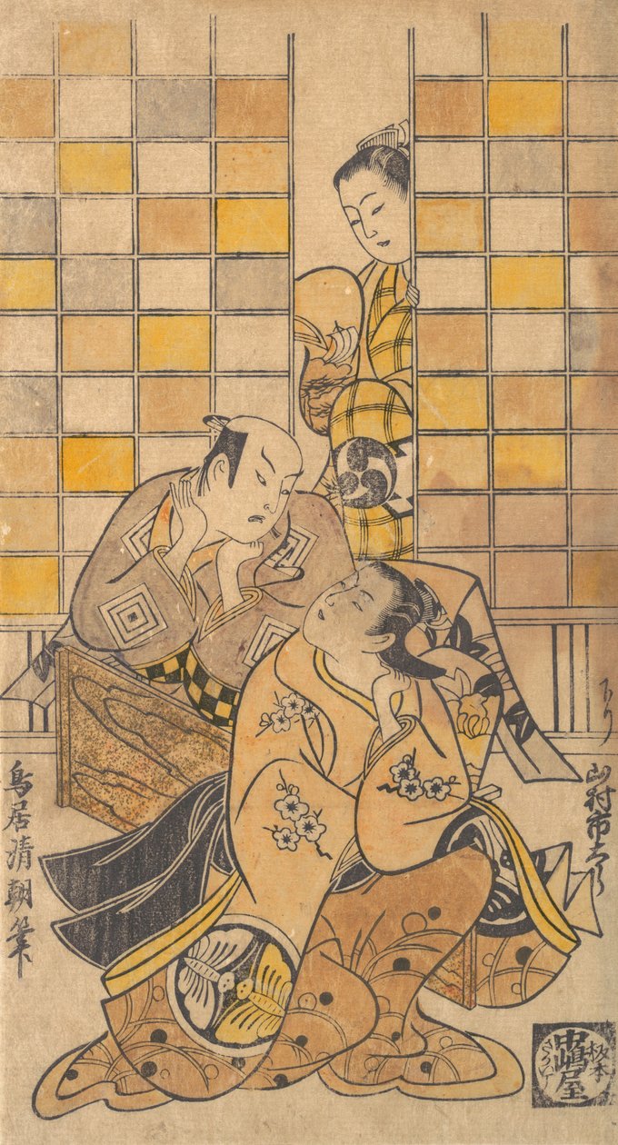 Ichikawa Danjuro II بدور Kanto Koroku و Yamamura Ichitaro في دور Oichi ، حوالي 1721. بواسطة Torii Kiyotomo