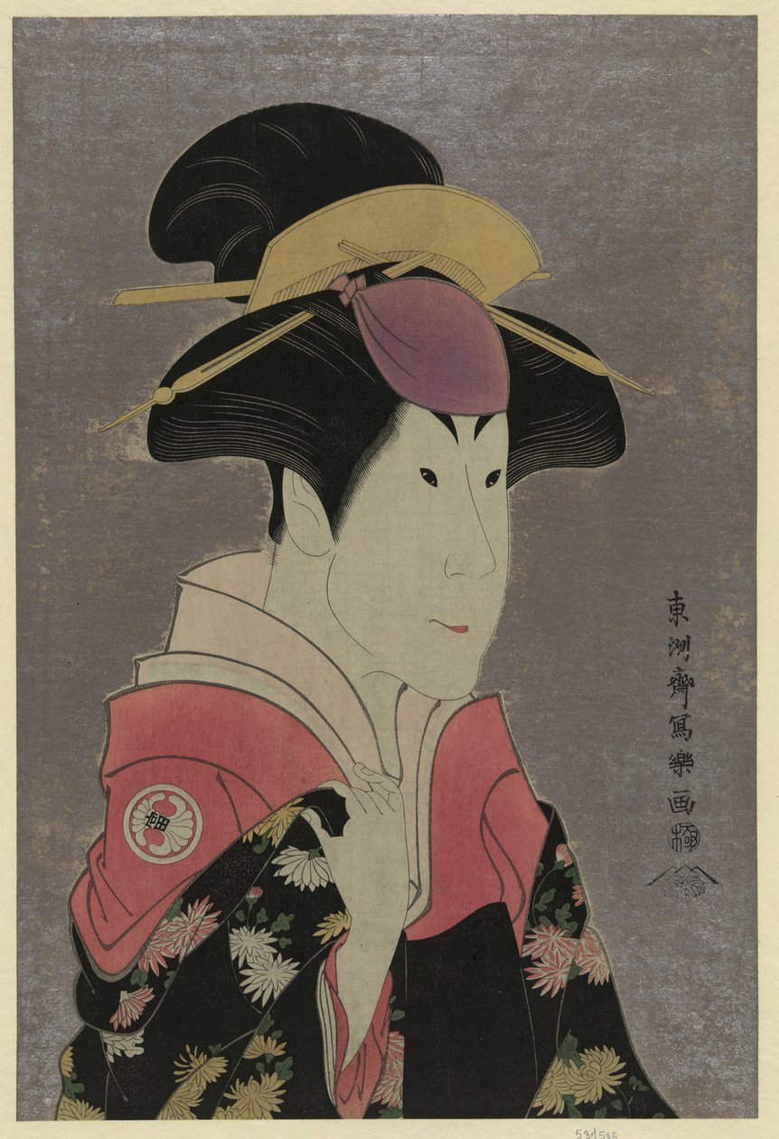 شاراكو (1794) Segawa Tomisaburō في دور yadorigi ، زوجة Ogishi Kurando بواسطة توشوساي شاراكو