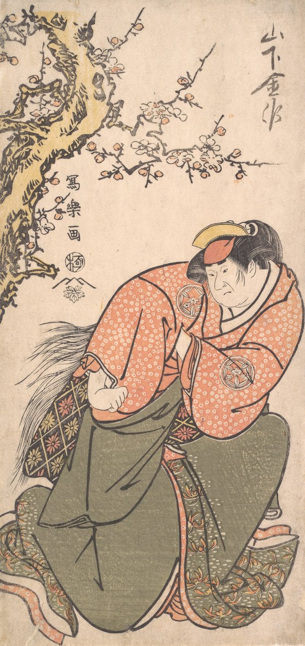 الممثل ياماشيتا كينساكو الثاني بدور زوجة ساداتو إيواتي ، 1794-95. ، 1794-95. بواسطة توشوساي شاراكو
