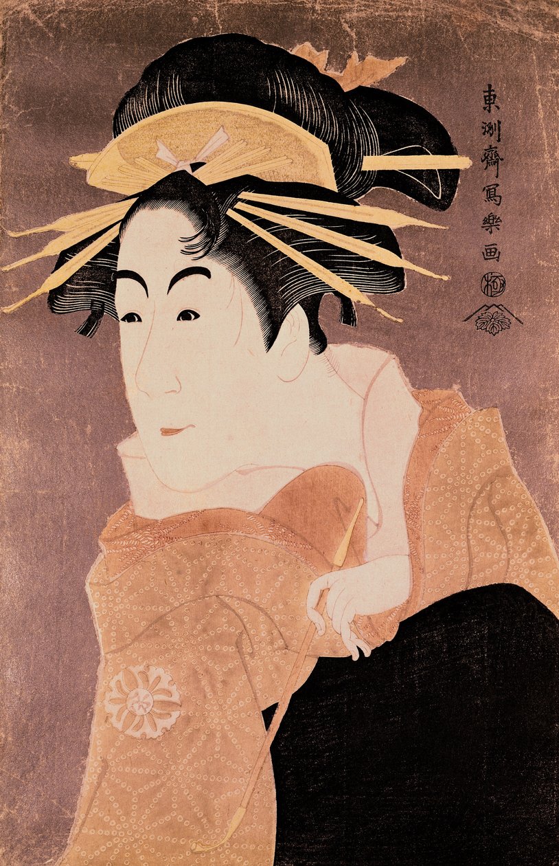 ماتسوموتو يونسابورو في دور المحظية Kewaizaka No Shosho (Shinobu) في مسرحية "Katakiuchi Noriai Banashi" ، c.1794-95 (نسخة خشبية) (انظر أيضًا 236909) بواسطة توشوساي شاراكو