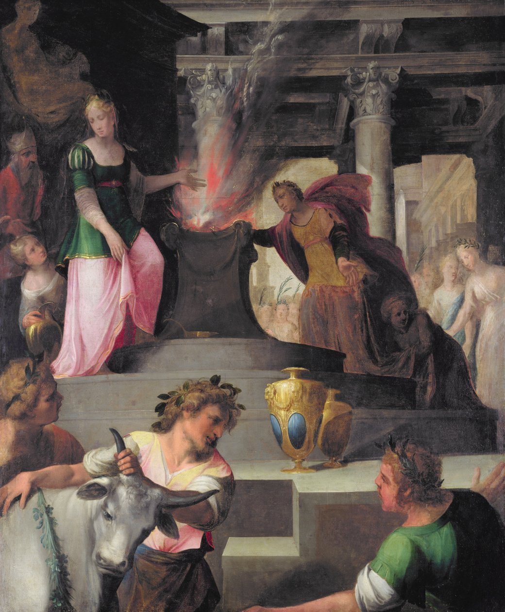 يقدم كل من Hyante و Climene تضحية إلى كوكب الزهرة من فيلم La Franciade بواسطة Pierre de Ronsard (1524-85) بواسطة توسان دوبريويل