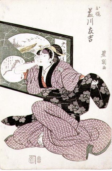 الممثل Fujikawa Tomokichi II بدور O-Kaji ، حانة C.1811 بواسطة أوتاغاوا تويوكوني