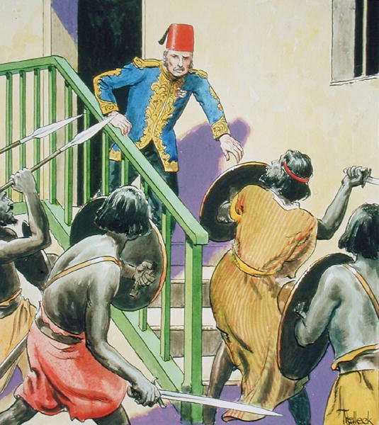 الجنرال جوردون (1833-1885) بطل الخرطوم ، من "اللمحات في الماضي" ، نُشر عام 1900 (ليثو ملون) بواسطة تريليك تريليك