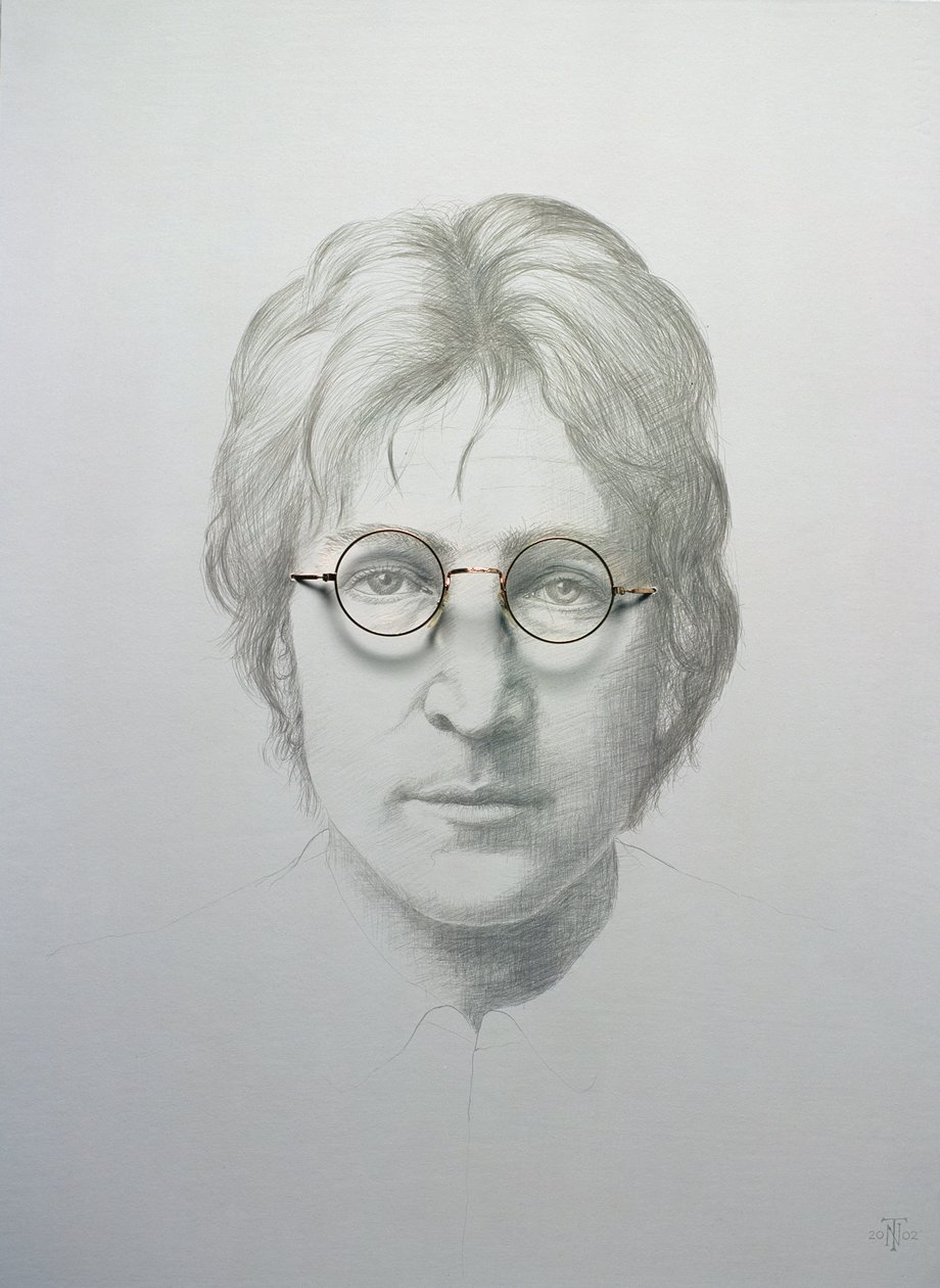 لينون (1940-1980) (silverpoint والنظارات على أبيض صيني على ورق مضغوط ساخن وضع على متن) بواسطة تريفور نيل