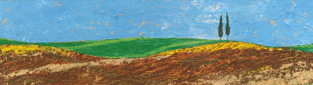 Two Trees ، رولينج هيلز ، توسكانا ، 2005 (زيت على ورق) بواسطة تريفور نيل