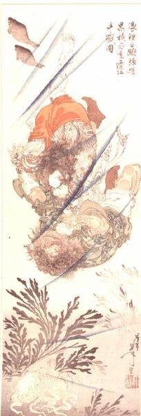 Rorihakucho Cho Jun و Kokusempu Ri Ki ، في معركة تحت الماء ، من رواية Suikoden ، القرن التاسع عشر (طبعة خشبية ملونة) بواسطة تسوكيوكا يوشيتوشي