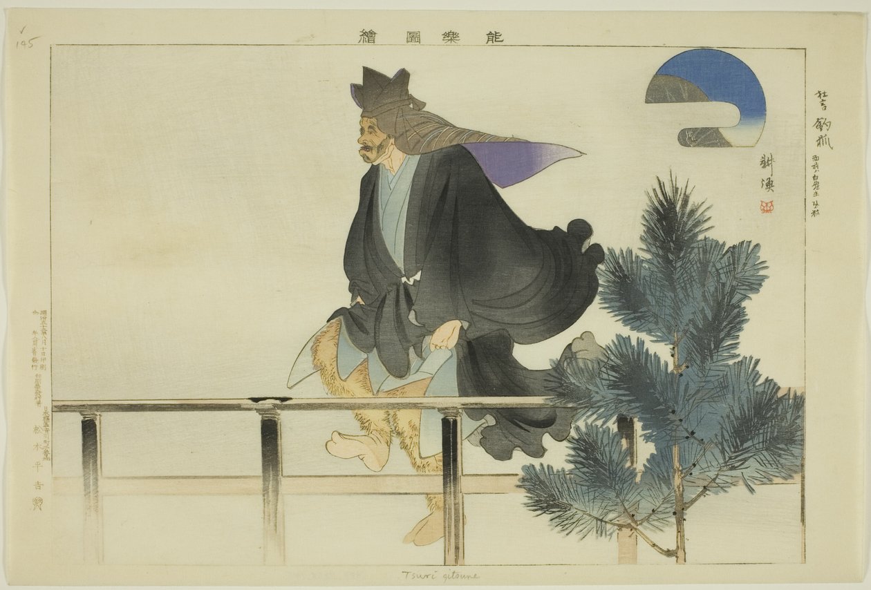 Tsuri Gitsune ، من مسلسل "صور من عدم الأداء (Nogaku Zue)" بواسطة Tsukioka Kogyo