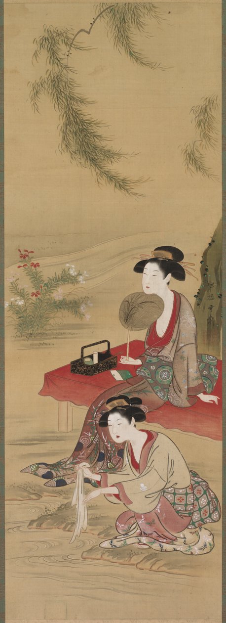تحت الصفصاف ، بعد عام 1778. بواسطة Tsukioka Sessai