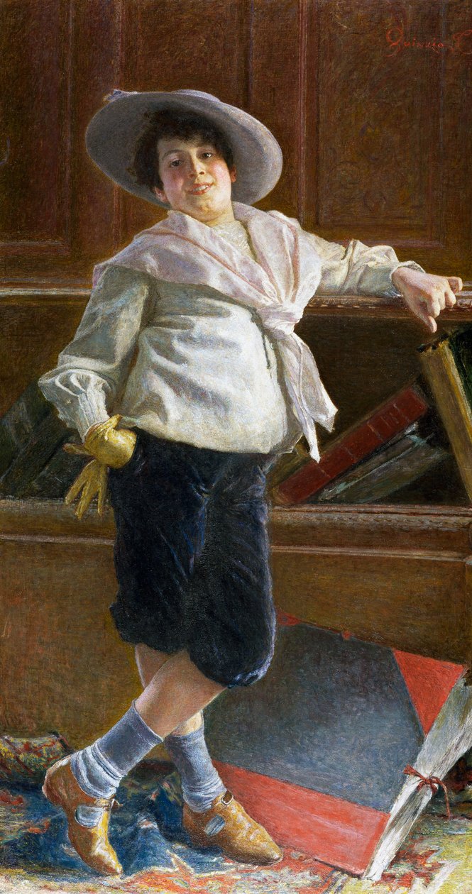 صورة لشاب ، لوحة لتوليو سالفاتور كوينزيو (1858-1918) ، زيت على قماش ، 80 × 100 سم بواسطة توليو سلفاتوري كوينزيو