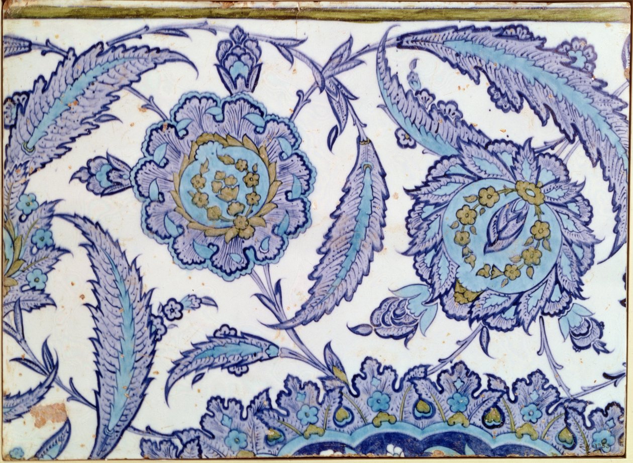 بلاط خزفي Isnik ، c.1520-50 بواسطة المدرسة التركية