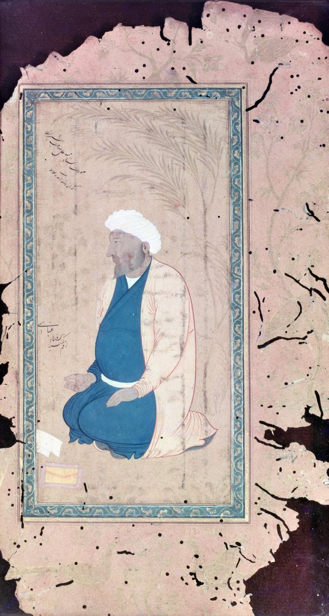 رجل راكع بيده ممدودة في الصلاة بواسطة المدرسة التركية