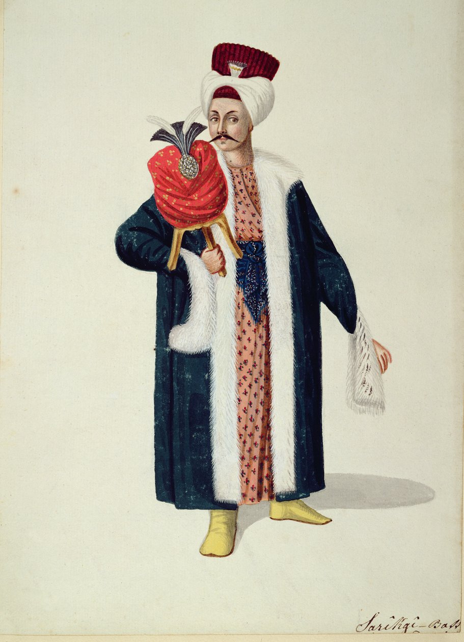 ساريك باسا ، سيد العمامة ، الفترة العثمانية ، الربع الثالث من القرن الثامن عشر (مرحاض على ورق) بواسطة المدرسة التركية