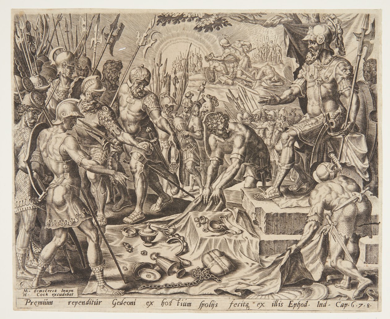 حصل جدعون على نصيب من الغنائم بواسطة Ubekendt efter Maarten van Heemskerck