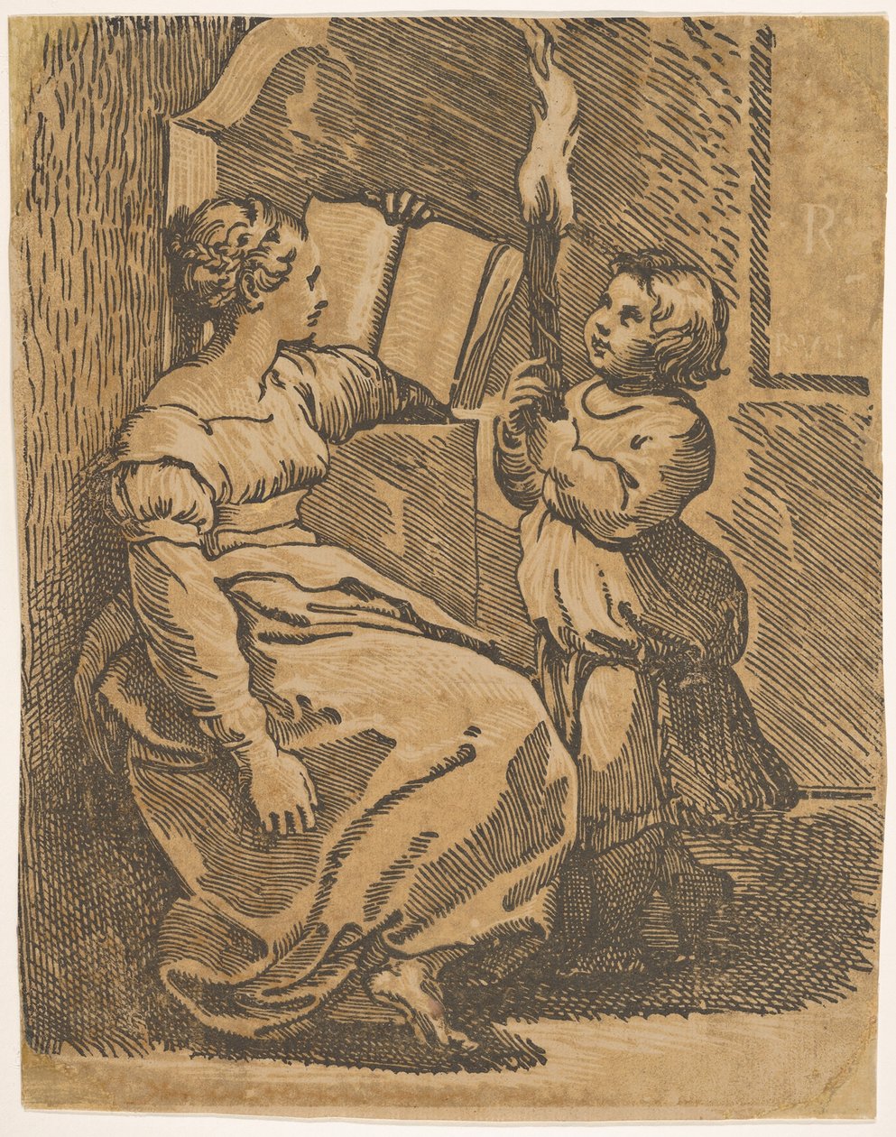 قراءة Sybil تواجه اليمين ، كاليفورنيا. 1517-18. بواسطة أوغو دا كاربي