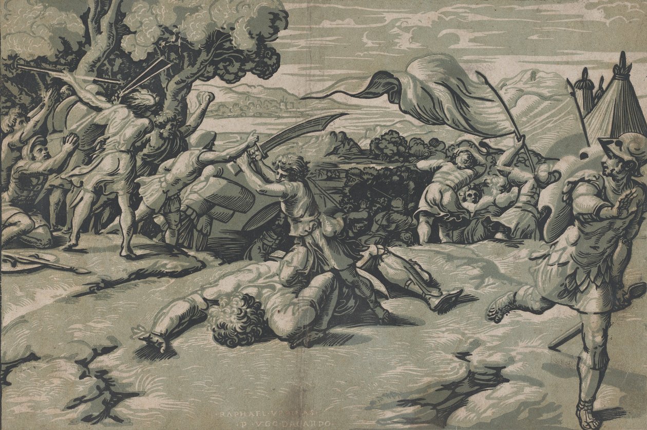 ديفيد وجليات ، كاليفورنيا. 1520-27. بواسطة أوغو دا كاربي