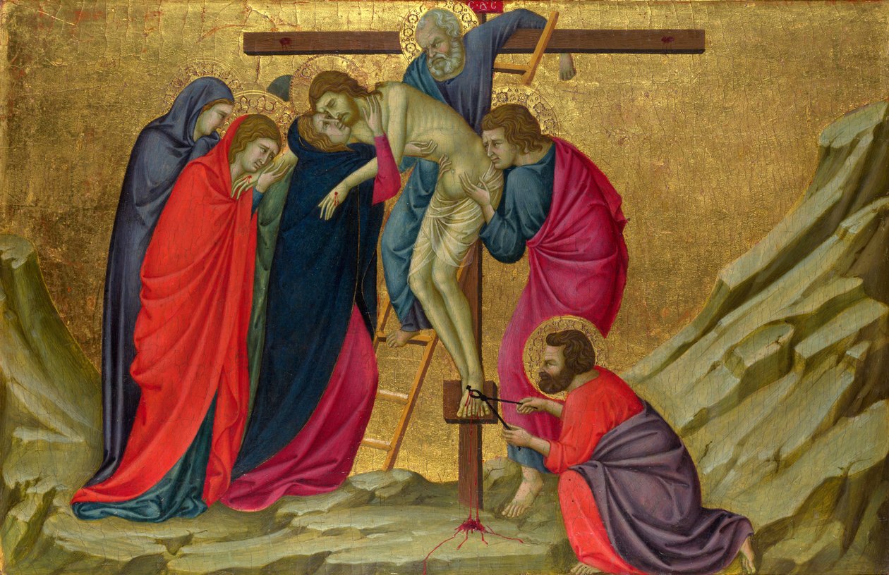 Ugolino di Nerio (حوالي 1280-1349) الترسب (من كنيسة سانتا كروتشي ، فلورنسا) تمبرا على لوحة ج. المعرض الوطني 1324-1325 ، لندن 40.5x58.5 بواسطة Ugolino di Nerio