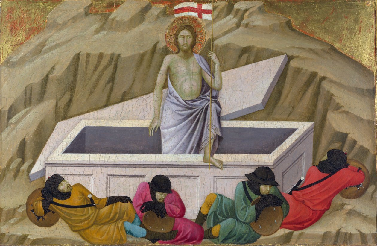 Ugolino di Nerio (حوالي 1280-1349) القيامة (من كنيسة سانتا كروس ، فلورنسا) تمبرا على لوحة ج. المعرض الوطني 1324-1325 ، لندن 40.5x56.5 بواسطة Ugolino di Nerio