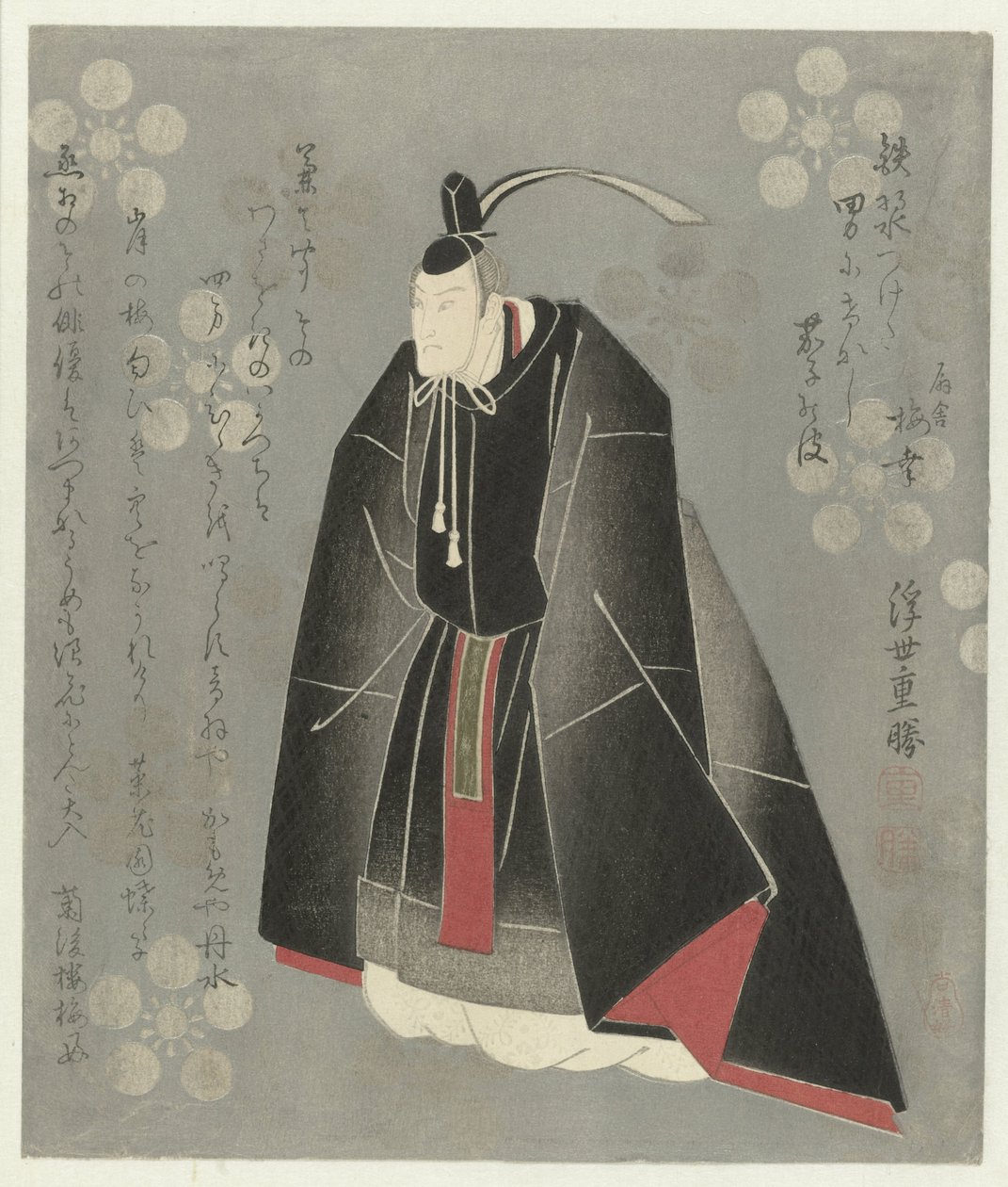 Onoe Kikugorô II in de rol van Sugawara no Michizane بواسطة أوكييو شيغاتسو
