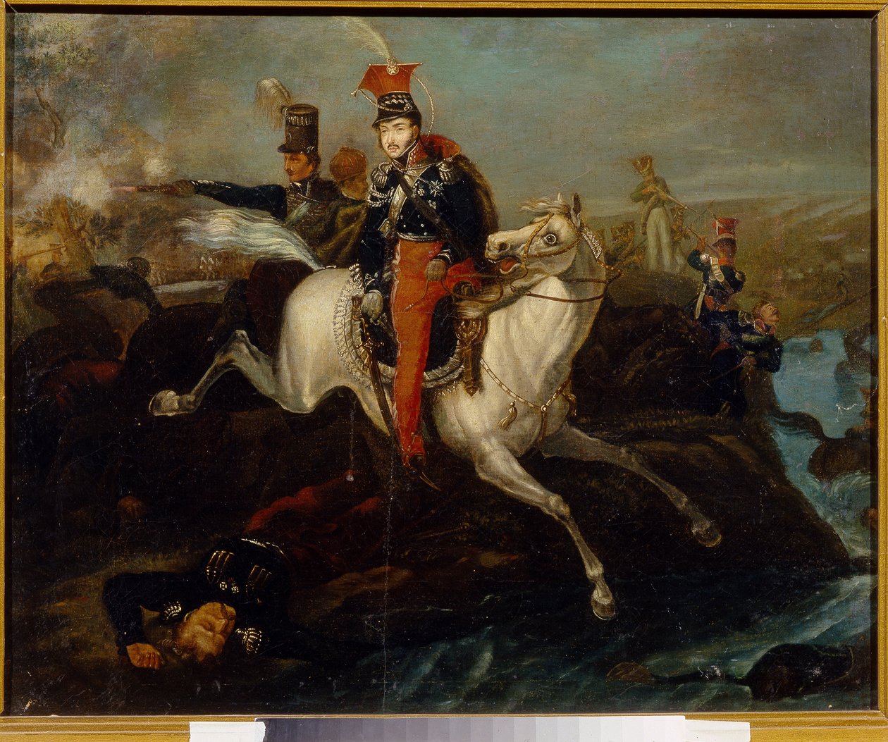 وفاة الأمير جوزيف بونياتوفسكي ، في معركة لايبزيغ ، 16 أكتوبر 1813 بواسطة المدرسة الأوكرانية المدرسة الأوكرانية
