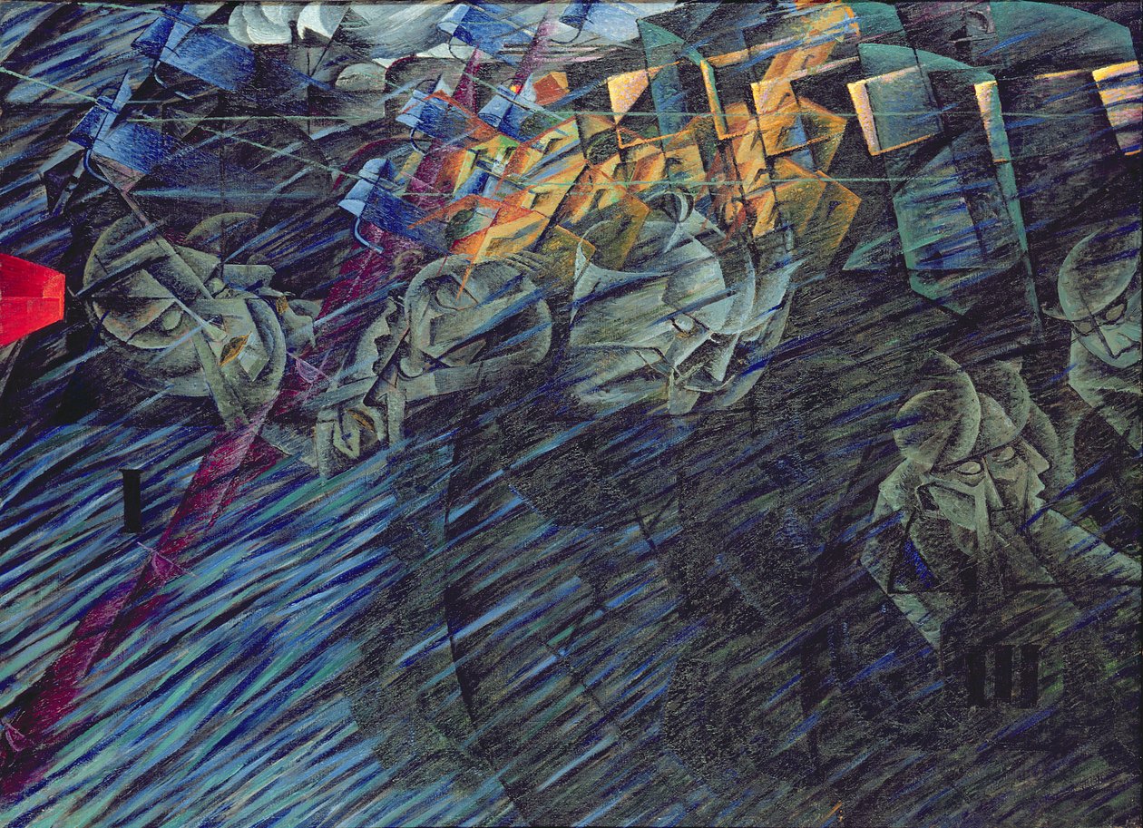 حالات العقل: أولئك الذين يذهبون ، 1911 بواسطة Umberto Boccioni
