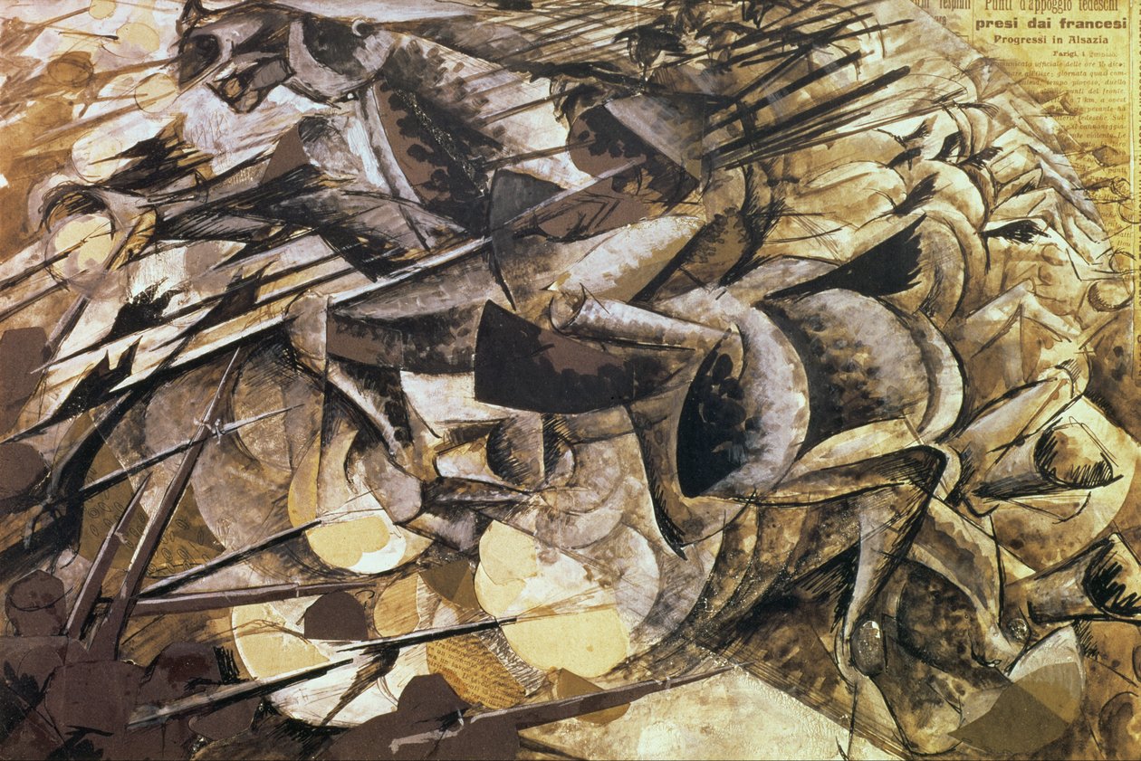 اتهام لانسر ، 1915 (ملصقة) بواسطة Umberto Boccioni