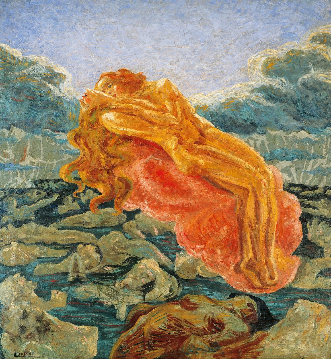 Dream (or Paolo and Francesca) by Umberto Boccioni (1882-1916) بواسطة Umberto Boccioni