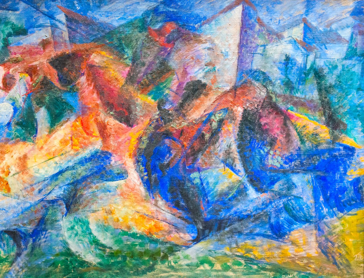 الحصان والفارس والمباني بواسطة Umberto Boccioni