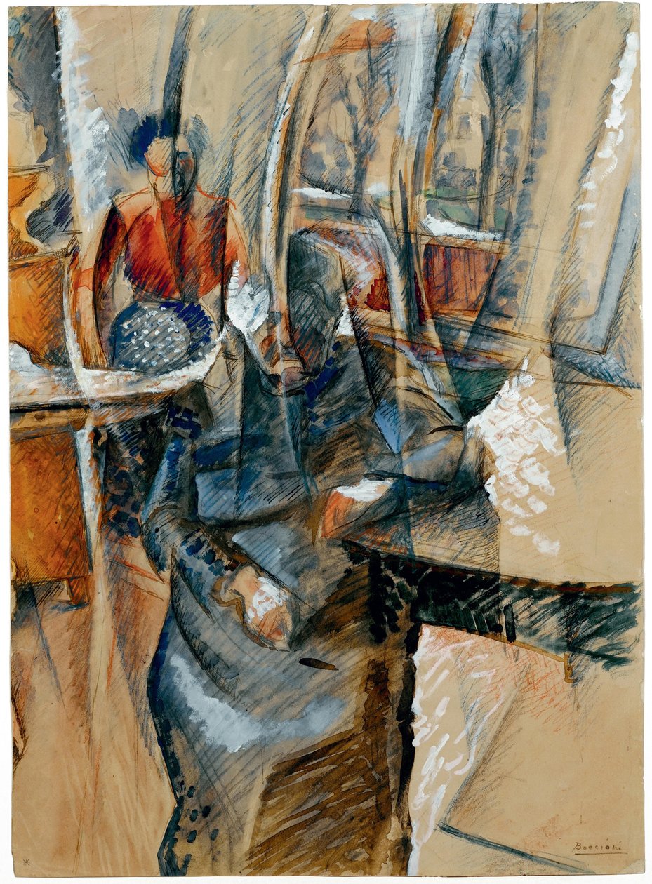 داخلي بشخصيتين انثويتين ، 1916. بواسطة Umberto Boccioni