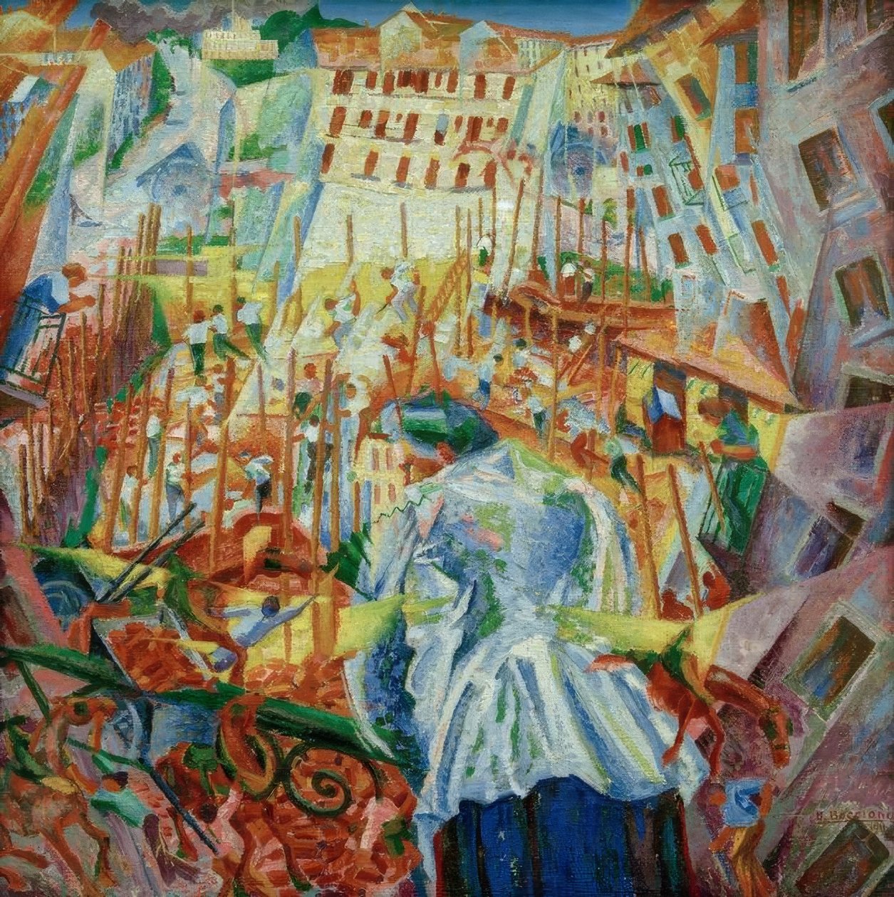 الطريق يدخل المنزل بواسطة Umberto Boccioni