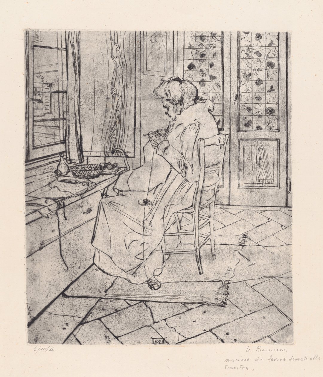 والدتي تعمل بواسطة Umberto Boccioni
