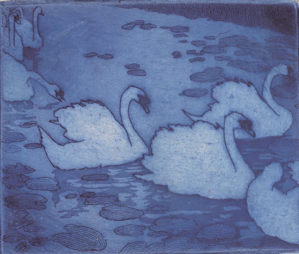 البجعات بواسطة Umberto Boccioni