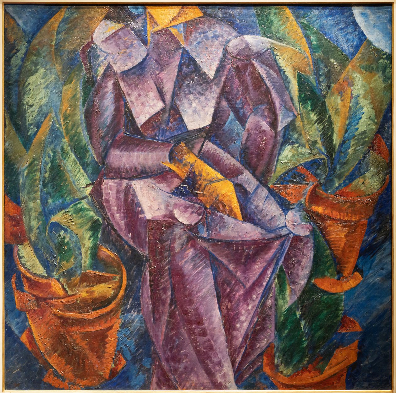 التكلفة العمودية الحلزونية. امرأة جالسة بواسطة Umberto Boccioni
