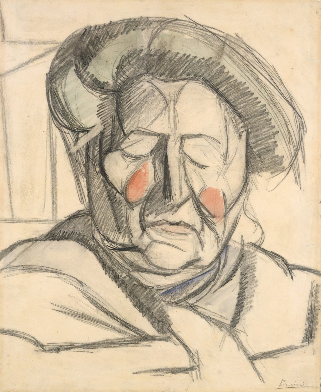 أم الفنانين ، 1915 (الجرافيت وغسل الألوان المائية على الورق) بواسطة Umberto Boccioni