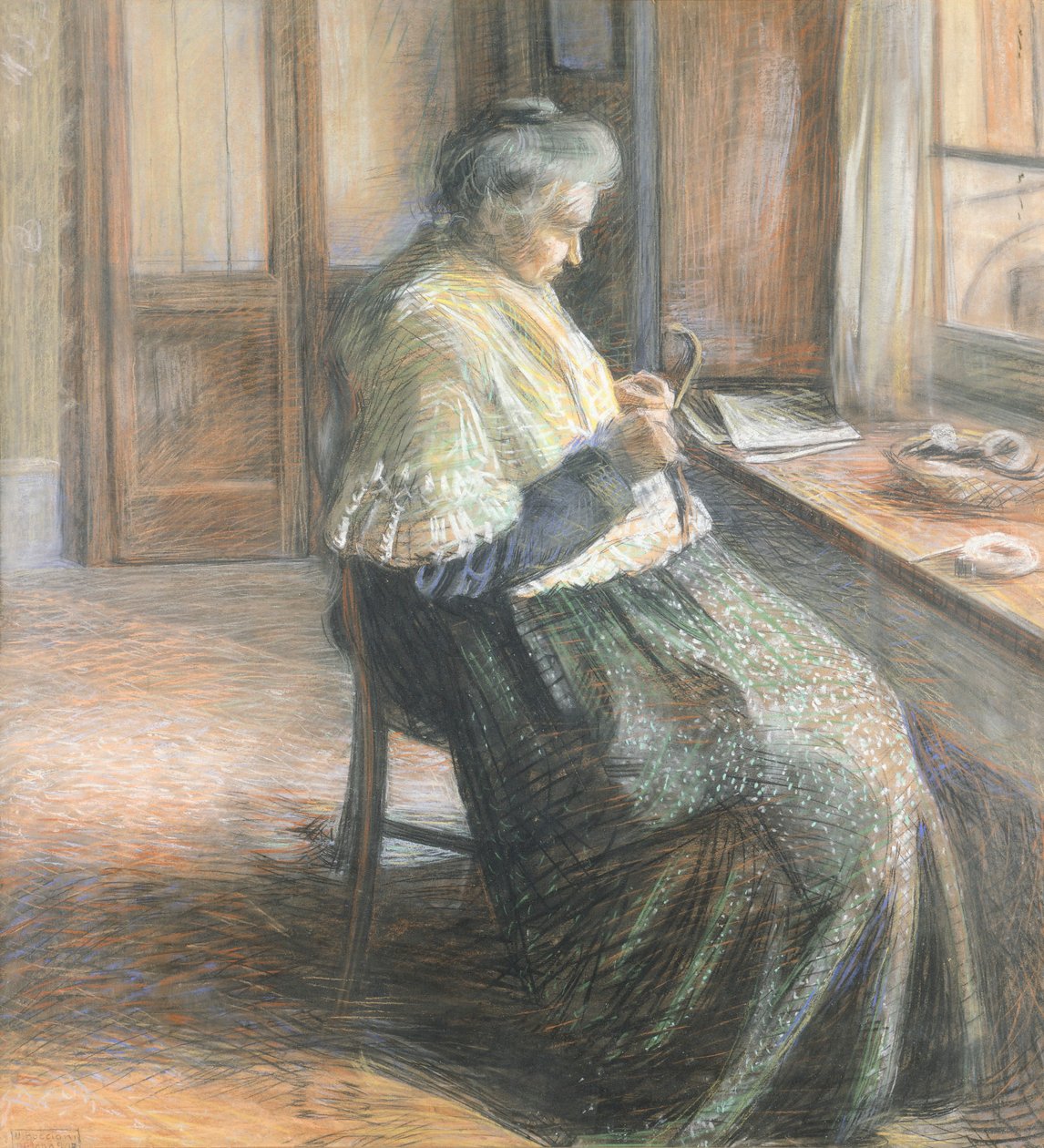 The Mother Portrait of Aged Woman بواسطة Umberto Boccioni