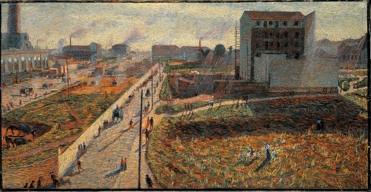 مصانع بورتا رومانا في ميلانو (زيت على قماش بواسطة Umberto Boccioni