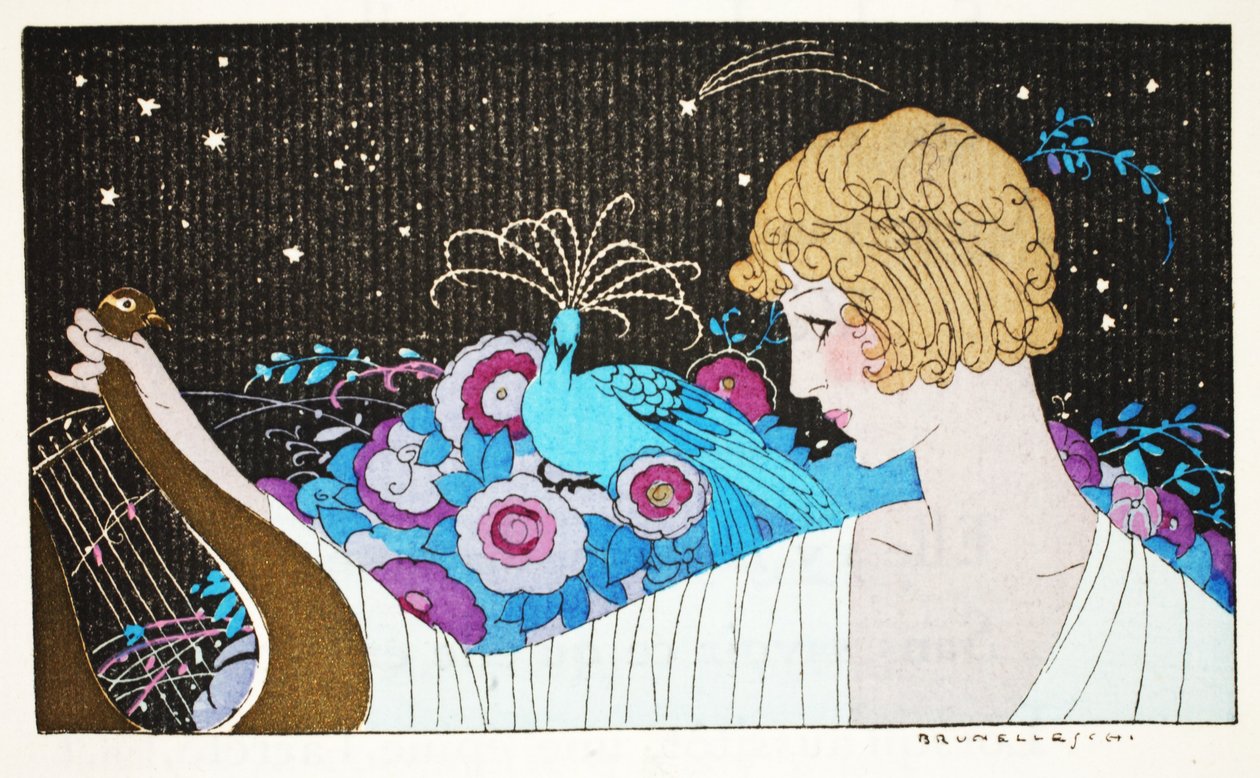إلى Mademoiselle P..de Courcy (طباعة استنسل) بواسطة أومبرتو برونليسكي