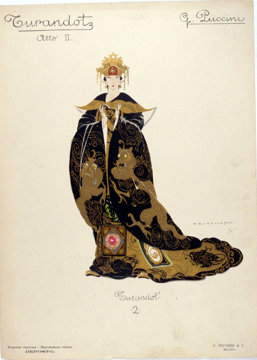 زي لشخصية الأميرة توراندوت في أوبرا "توراندوت" للمؤلف جياكومو بوتشيني (1858-1924) - 1926 بواسطة أومبرتو برونليسكي