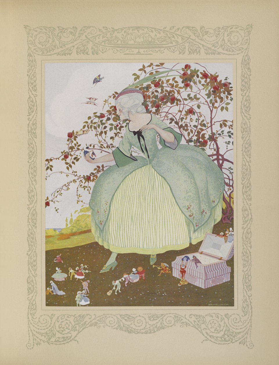 استمتعت Gracieuse أولاً برؤية مثل هذا الشيء الاستثنائي ، رسم توضيحي من `` Contes du Temps Jadis 