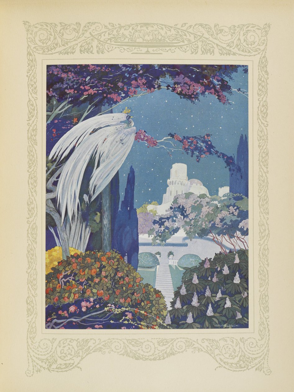 ومع ذلك ، فإن Bluebird الجميل لم يتوقف عن التحليق حول القصر ، رسم توضيحي من "Contes du Temps Jadis" ، أو "Tales from Times Past" ، ص 32 بواسطة أومبرتو برونليسكي