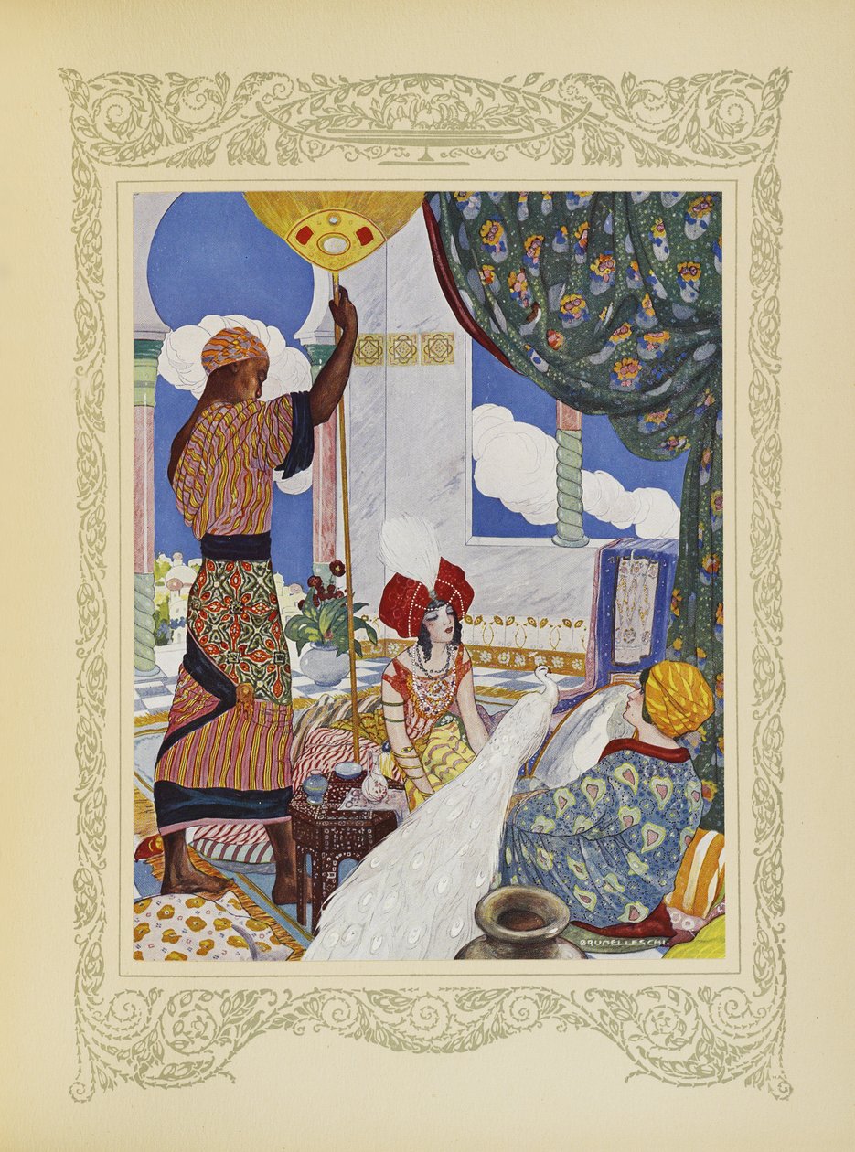 رسم توضيحي من "Contes du Temps Jadis" ، أو "Tales from Times Past" ، الصفحة 82 بواسطة أومبرتو برونليسكي