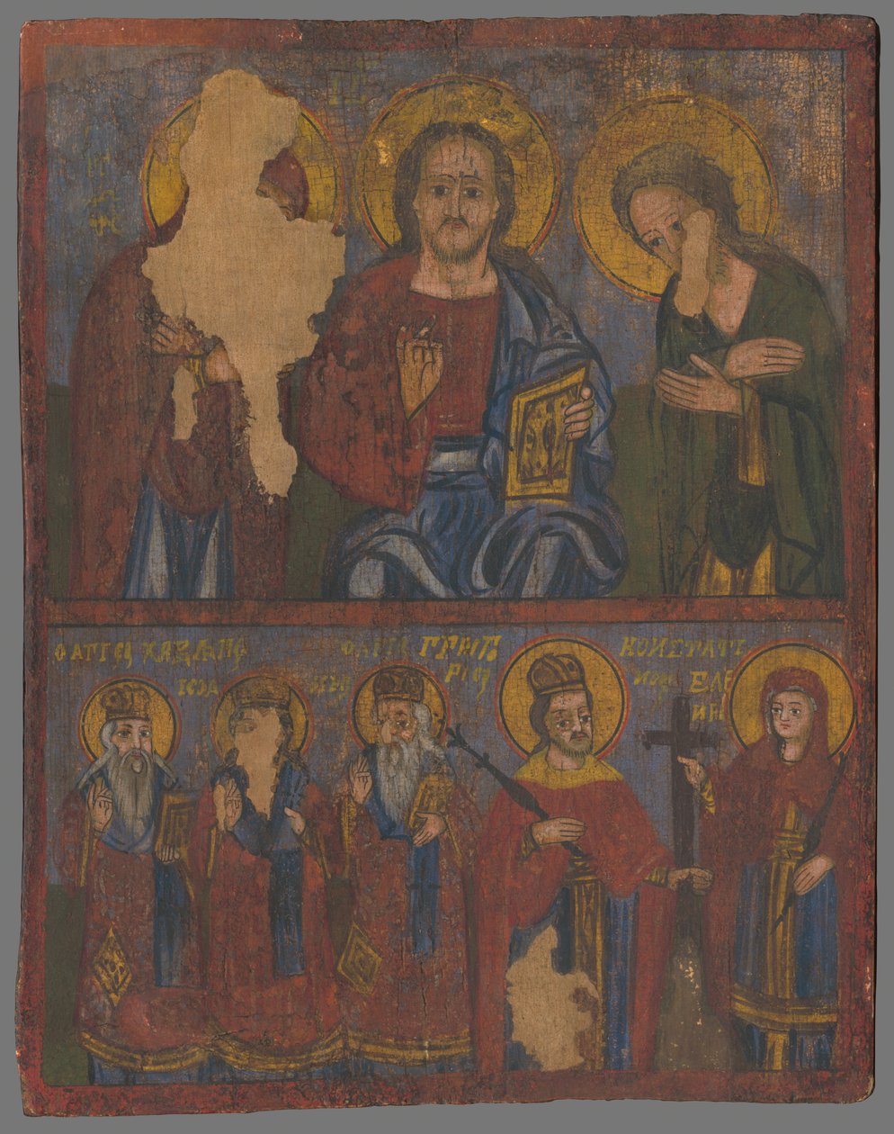 Deesis مع سانت تشارلامبي ، سانت يان زلاتوستي ، ش. Gregor Naziansky ، المجلد. قسطنطين وهيلينا بواسطة غير معروف غير معروف
