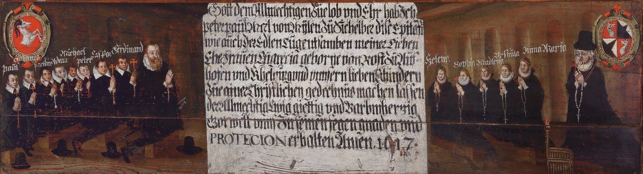 مرثية بيتر بول فون Mörl von Pfalzen zu Mühlen و Sichelburg وزوجته Margret von Rost zu Aufhofen و Kehlburg وأطفالهم بواسطة غير معروف غير معروف