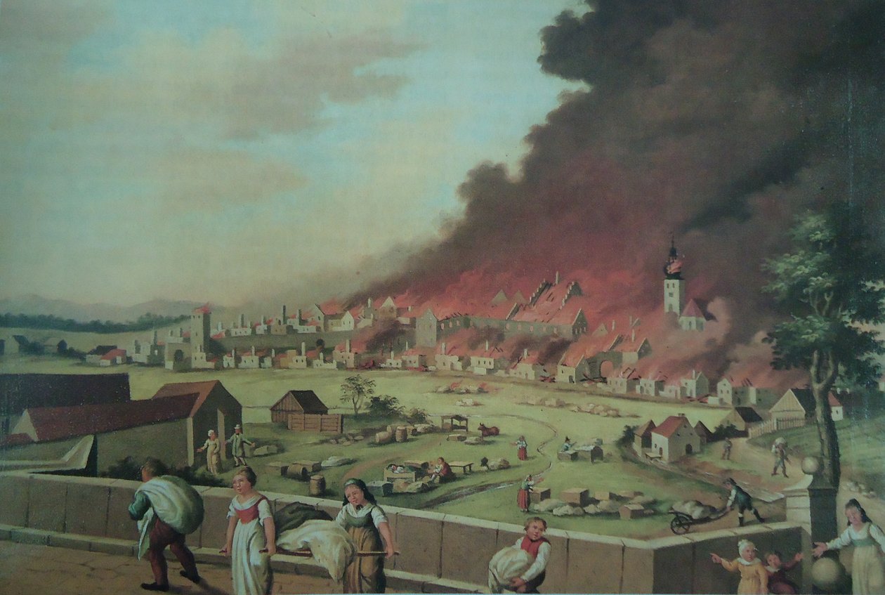 حريق Tirschenreuth الكبير 1814 بواسطة غير معروف غير معروف