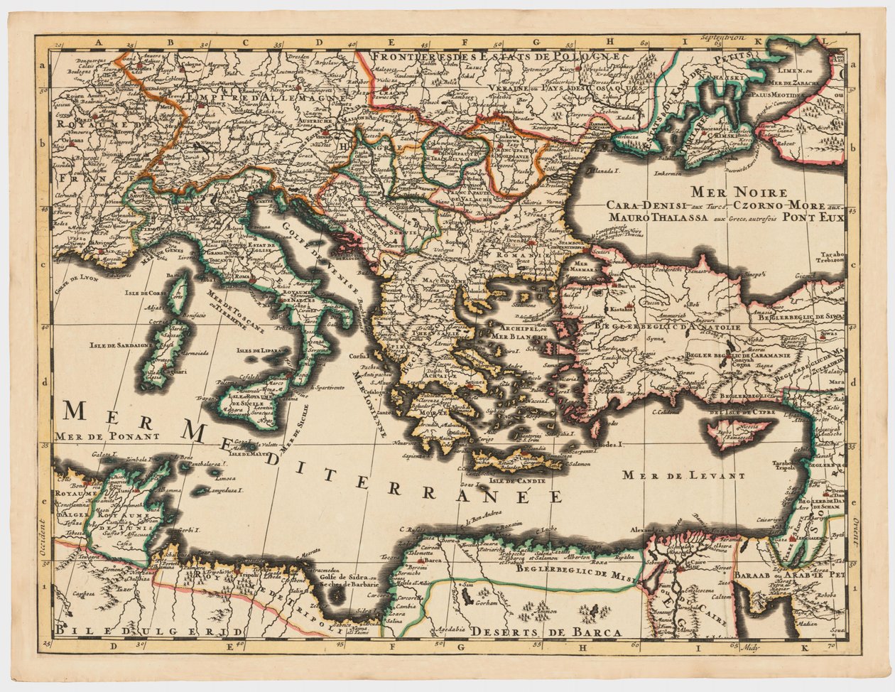 الإمبراطورية العثمانية عام 1696 بقلم جايو (البحر الأبيض المتوسط عالي الوضوح) بواسطة غير معروف غير معروف