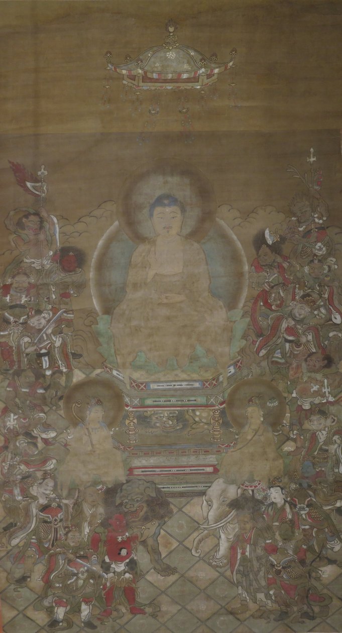 Shaka Triad مع ستة عشر إلهًا من Mahaprajnparamita Sutra بواسطة غير معروف غير معروف