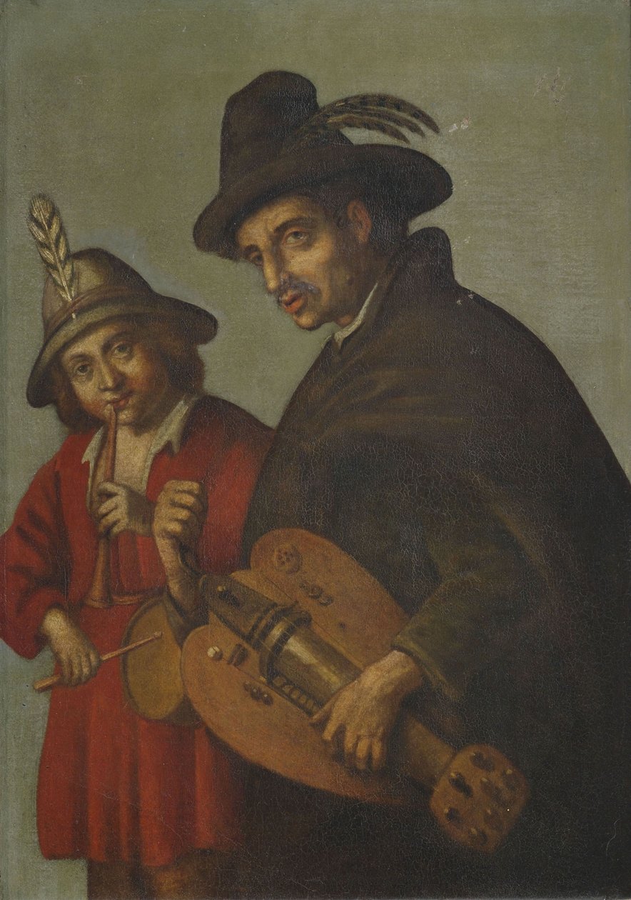 لاعب وعازف الطبول Hurdy-gurdy بواسطة غير معروف غير معروف