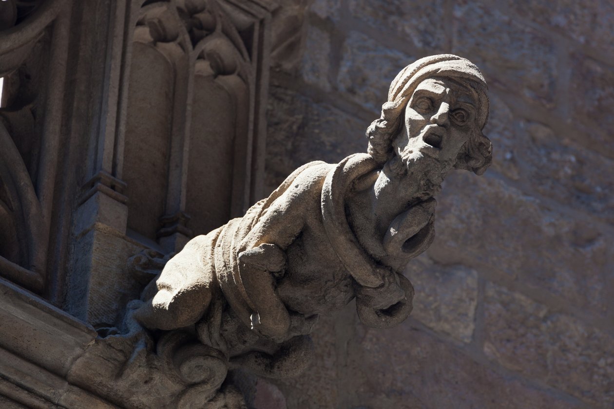برشلونة، إسبانيا. Gargoyle في مبنى في الحي القوطي. بواسطة غير معروف غير معروف