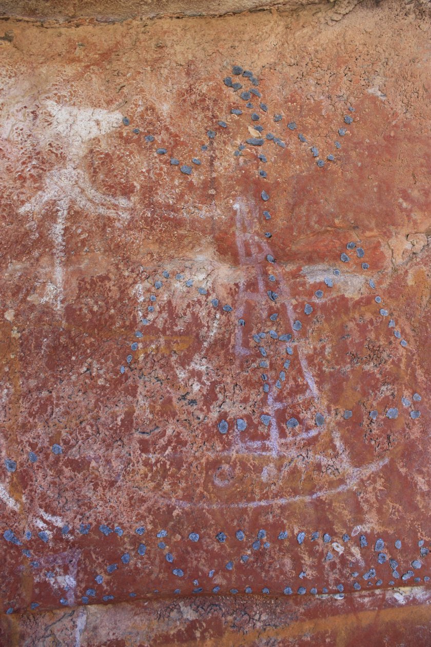 شمع العسل أنثى فوق أبيض macassan perahu بواسطة غير معروف غير معروف