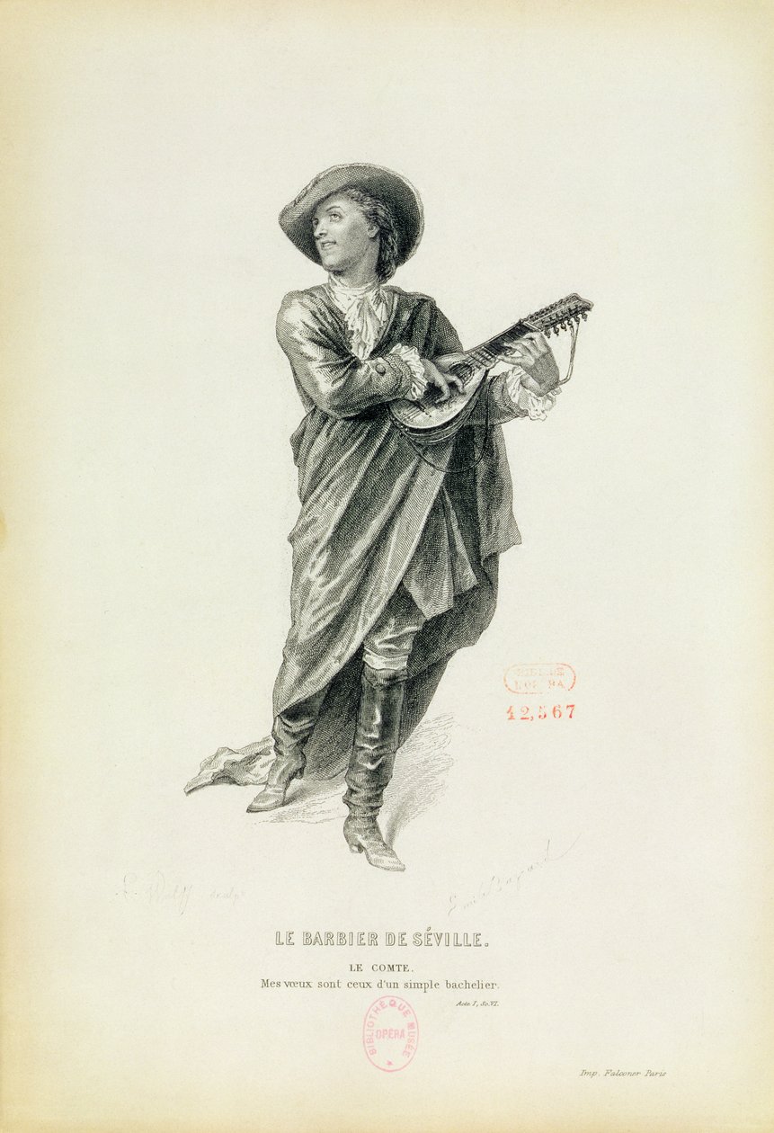 الكونت المافيفا من الأوبرا ، "حلاق إشبيلية" ، بقلم جواتشينو روسيني (1792-1868) بواسطة غير معروف غير معروف